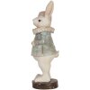 Clayre & Eef Lapin décoratif style campagnard Beige Bleu 11x10x28 cm Polyrésine
