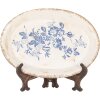Clayre & Eef 6CE2020 Décoration Assiette beige-bleu 25x18x3 cm