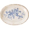Clayre & Eef 6CE2020 Décoration Assiette beige-bleu 25x18x3 cm