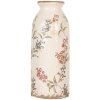 Clayre & Eef Vase Ø 8x20 cm Beige Vintage style antique avec motif floral