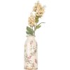 Clayre & Eef Vase Ø 8x20 cm Beige Vintage style antique avec motif floral