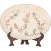 Clayre & Eef Assiette décorative Céramique Beige Rose 25x18 cm Style vintage