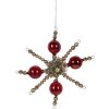 Clayre & Eef 65992 Pendentif de Noël rouge argent verre 18x3x18 cm style campagnard