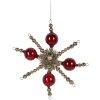 Clayre & Eef 65992 Pendentif de Noël rouge argent verre 18x3x18 cm style campagnard