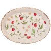Clayre & Eef Assiette décorative 25x18x3 cm Beige Rouge avec motif de fraise