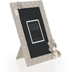 ZEP Polyrésine Cadre photo Billy Beige 10x15 cm 13x18 cm avec ours et étoiles