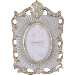 Clayre & Eef 2F1219 Cadre photo Gris Or 12x16 cm...