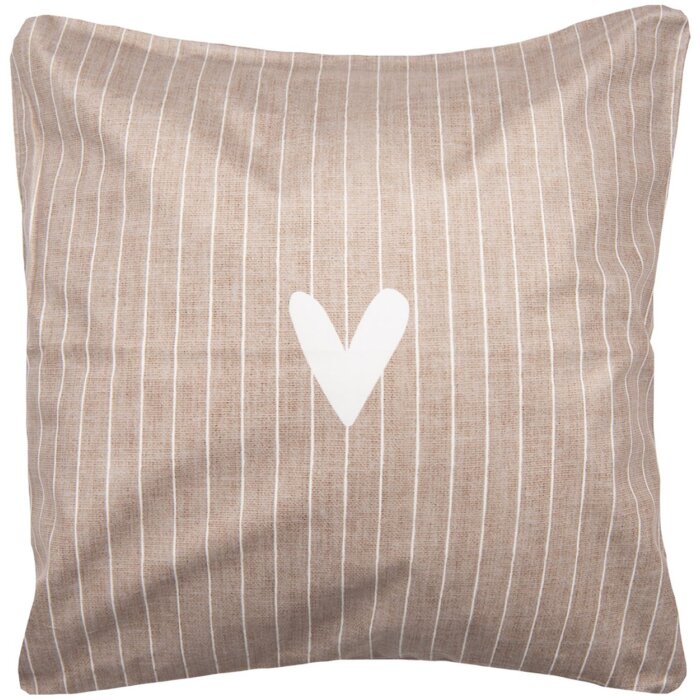Clayre & Eef BHS22 Housse de coussin 45x45 cm brun blanc style campagnard