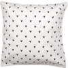 Clayre & Eef BHS24-3 Housse de coussin 45x45 cm Blanc Noir Motif cœur