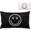 Clayre & Eef BHS36-3 Housse de coussin 30x50 cm noir blanc motif smiley