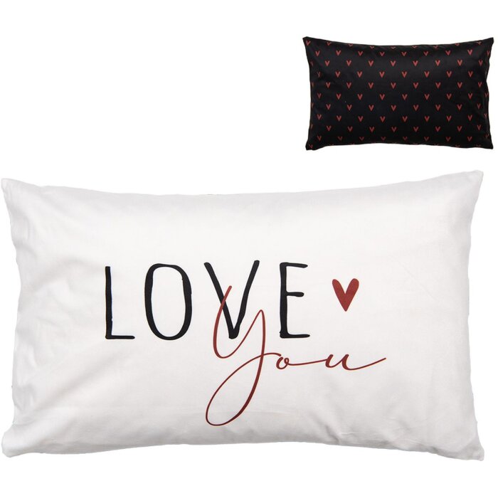 Clayre & Eef BHS36-4 Housse de coussin 30x50 cm Noir Blanc Design Romantique