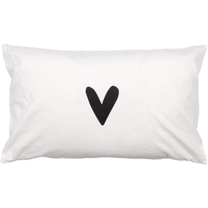Clayre & Eef BHS36-5 Housse de coussin 30x50 cm blanc noir