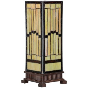 LumiLamp 5LL-6358 Lampe de table Tiffany Beige Marron...