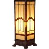 LumiLamp 5LL-6358 Lampe de table Tiffany Beige Marron 17x17x44cm E27 Verre Polyrésine