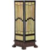 LumiLamp 5LL-6358 Lampe de table Tiffany Beige Marron 17x17x44cm E27 Verre Polyrésine