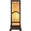 LumiLamp 5LL-6358 Lampe de table Tiffany Beige Marron 17x17x44cm E27 Verre Polyrésine