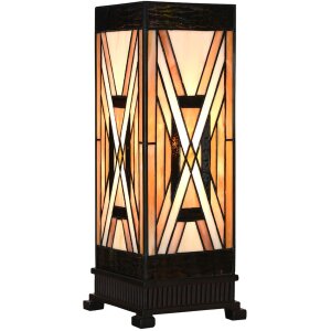 LumiLamp 5LL-6359 Lampe de table Tiffany Marron Beige...