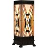 LumiLamp 5LL-6359 Lampe de table Tiffany Marron Beige 17x17x44 cm E27 40W
