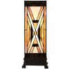 LumiLamp 5LL-6359 Lampe de table Tiffany Marron Beige 17x17x44 cm E27 40W