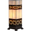 LumiLamp 5LL-6360 Lampe de table Tiffany Beige Marron 44cm E27 Verre Polyrésine