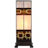 LumiLamp 5LL-6360 Lampe de table Tiffany Beige Marron 44cm E27 Verre Polyrésine