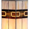 LumiLamp 5LL-6360 Lampe de table Tiffany Beige Marron 44cm E27 Verre Polyrésine