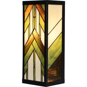 LumiLamp 5LL-6361 Applique Tiffany Beige Vert 14x16x40 cm E27 Verre Métal