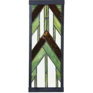 LumiLamp 5LL-6361 Applique Tiffany Beige Vert 14x16x40 cm E27 Verre Métal