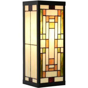 LumiLamp 5LL-6363 Applique Tiffany Beige Vert 14x16x40cm...