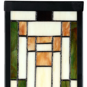 LumiLamp 5LL-6363 Applique Tiffany Beige Vert 14x16x40cm E27 Verre Métal