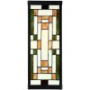 LumiLamp 5LL-6363 Applique Tiffany Beige Vert 14x16x40cm E27 Verre Métal