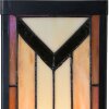 LumiLamp Tiffany Applique Beige Marron 14x16x40 cm E27 Verre Métal