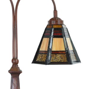 LumiLamp 5LL-6366 Lampe de table Tiffany Marron Verre 48x19x64 cm E27