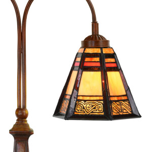 LumiLamp 5LL-6366 Lampe de table Tiffany Marron Verre 48x19x64 cm E27