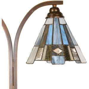 LumiLamp 5LL-6368 Lampe de table Tiffany Marron Bleu 48x19x57cm E27 2x60W