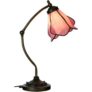 LumiLamp 5LL-6369 Lampe de table Tiffany Rose Marron...