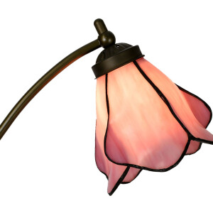 LumiLamp 5LL-6369 Lampe de table Tiffany Rose Marron 26x19x50cm E14