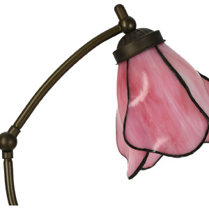 LumiLamp 5LL-6369 Lampe de table Tiffany Rose Marron 26x19x50cm E14