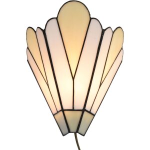 LumiLamp 5LL-6365 Applique Tiffany Blanc Beige 20x10x29cm...