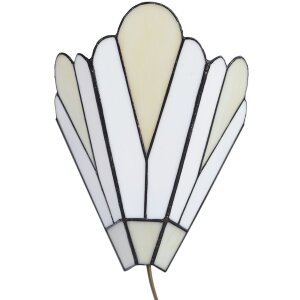 LumiLamp 5LL-6365 Applique Tiffany Blanc Beige 20x10x29cm...