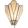 LumiLamp 5LL-6365 Applique Tiffany Blanc Beige 20x10x29cm E14 Verre Métal