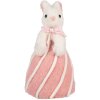 Clayre & Eef Lapin décoratif blanc rose style campagnard Ø 12x21 cm