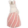 Clayre & Eef Lapin décoratif blanc rose style campagnard Ø 12x21 cm