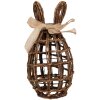 Clayre & Eef Lapin décoratif en rotin brun naturel 16x16x31 cm style campagnard