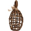 Clayre & Eef Lapin décoratif en rotin brun naturel 16x16x31 cm style campagnard