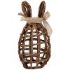 Clayre & Eef Lapin décoratif en rotin brun naturel 16x16x31 cm style campagnard