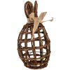 Clayre & Eef Lapin décoratif en rotin brun naturel 16x16x31 cm style campagnard
