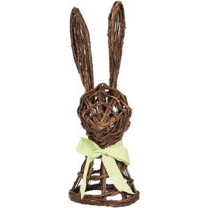 Clayre & Eef Lapin décoratif en rotin 17x17x40...