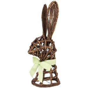 Clayre & Eef Lapin décoratif en rotin 17x17x40...
