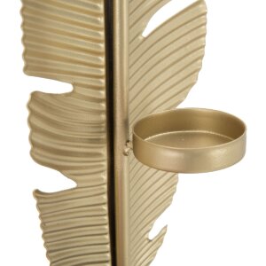 Mauro Ferretti Sculpture décorative Leaf Glam Or Noir 10x10x34 cm